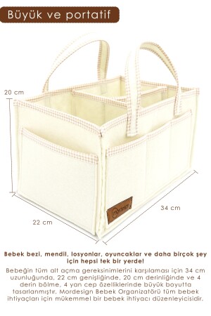 Mehrzweck-Mutter-Baby-Pflegetasche aus dickem Filz, Schrank-Organizer, Scotch-Serie ZG976 - 4