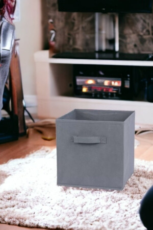 Mehrzweck-Schrank-Organizer-Box, dekorative Aufbewahrungsbox, Regal-Organizer, Grau, 30 x 30 x 30 MBGRİKUTUTEK - 4