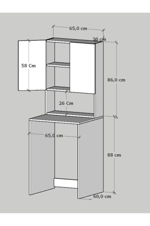 Mehrzweck-Waschmaschinenschrank mit Oberschrank, weißer Waschmaschinenschrank - 6