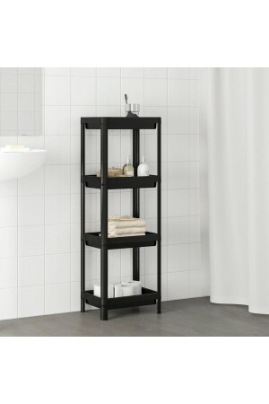 Mehrzweckregal 4 Ebenen Küche Badezimmer Organizer Organizer Vesken Schwarz OMS4RAFSYH - 4