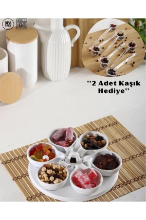 Melamin-Frühstücksset, Soßenschale und Snackschale, 7-teilig (unzerbrechliches Melamin) - Senza