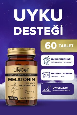 Melatonin 3 Mg - 60 Tablet Kaliteli Ve Derin Uyku Için Doğal Gıda Takviyesi - 5