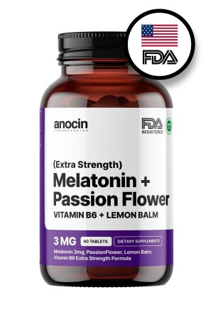 Melatonin 60 Passiflora Vitaminb6 und Zitronengras Melatoninn Tablette - 1