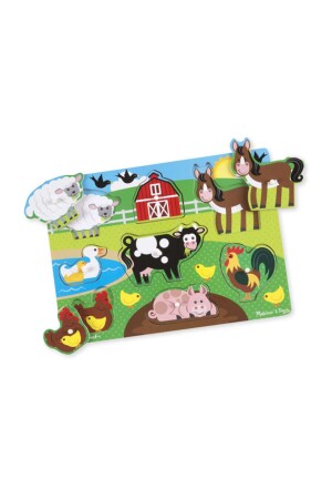 Melissa And Doug Ahşap Tutmalı Yapboz-çiftlik EDU17629 - 1