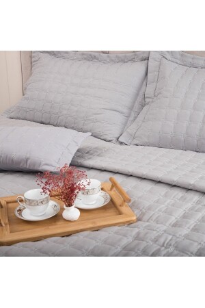 Meltem Doppelbett-Tagesdecke – Grau - 9