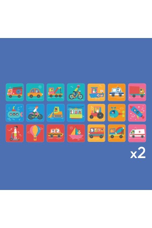 Memory And Matching Game: Vehicles - 42 Kartlı Araçlar Hafıza Ve Eşleştirme Oyunu MRK011 - 8