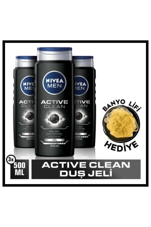 Men Active Clean Duş Jeli 500 ml X3 Avantajlı Paket  banyo Lifi SET.NVE.865 - 1