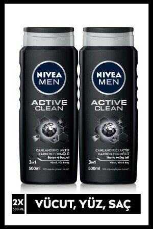 Men Active Clean Erkek Duş Jeli 500 ml X2 - 1