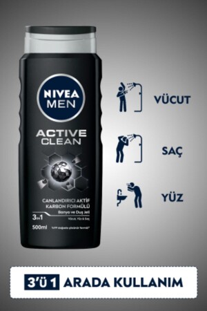 Men Active Clean Erkek Duş Jeli 500 ml X2 - 3