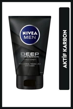 Men Deep Dimension Gesichts- und Bartreinigungsgel 100 ml, reinigende Wirkung mit Aktivkohlegehalt 81032 - 2