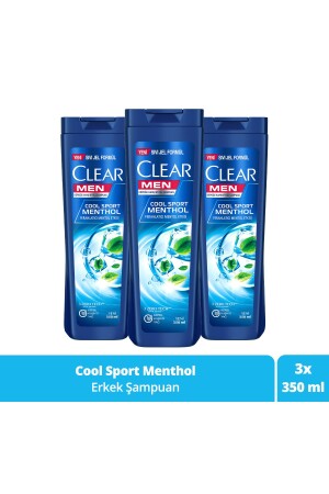 Men Kepeğe Karşı Etkili Şampuan Cool Sport Menthol Ferahlatıcı Mentol Etkisi 350 ml X3 Adet - Clear