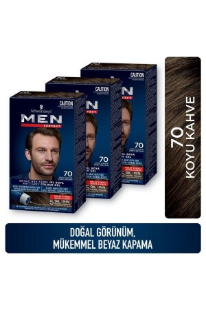 Men Perfect Saç Boyası 70 Koyu Kahve X 3 Adet - 1