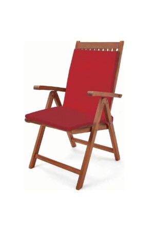 Mer-tim Bahçe Balkon Salon Kırmızı Sandalye Minderi (ARKALIKLI) - 1