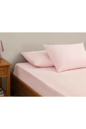 Mer-tim Cotton Ranforce Double Jumbo Größe 200 x 200 Spannbettlaken-Set – Dusty Pink MERTM000454 - 1