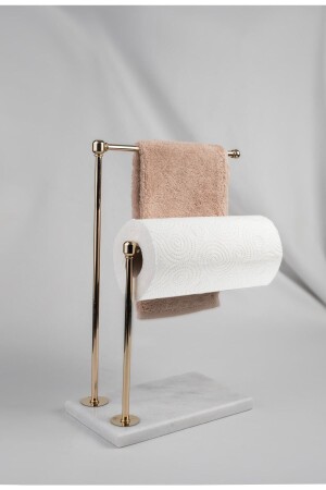 منز-الممار الطبيعي الذهبية الديكورية الحامل المناشف منظمة الحمام، الملف المتحرك المعدني عصا MERALP9001 - MERALP