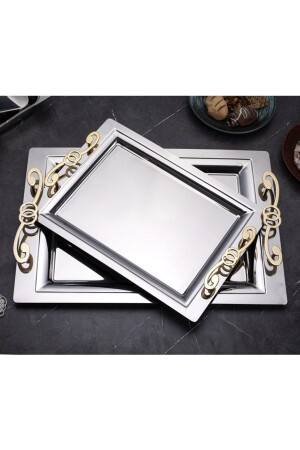 Mercan Şahmeran 2'li Ikramlık Sunumluk Servis Ve Çay Tepsisi MRC02 - ÖZBURAK