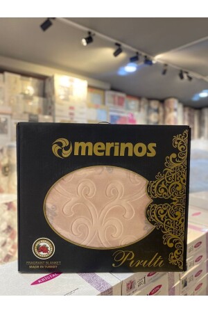 Merinos Pırıltı Çift Kişilik Battaniye ( Simli) - Sarar