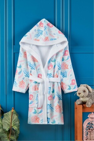 Mermaid Dijital Baskılı Çocuk Bornozu - Vevienhome