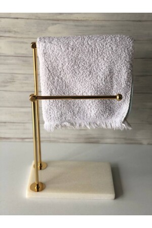 Mermer Metal Banyo El Havluluk Beyazgold - 4