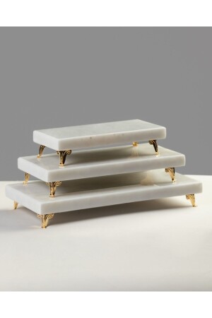 عرض من المرمار من المنسز مجموعة من الذهب 3 قطعة كعكة عرض، الملف المتحرك المعدني المرفق MERALP100 - MERALP