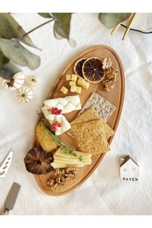 كعك خشبي طبيعي من الخشب البيضاء من الخشب ومعرضة اللحم وعرضة الأسماك وعرضة البيتة MERSAN028 - NOBLERAVEN DESIGN