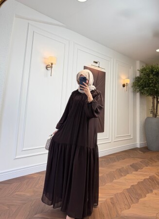 Merva Elbise - Kahve - Nuuwears