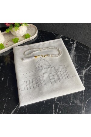 Mescidi Aksa Desenli Keten Minimal Seccade - Miracle Gifts