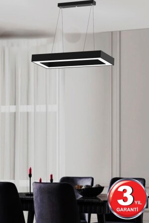 Mesıta (Schwarzes Gehäuse, Weißes Licht) Moderner LED-Kronleuchter mit LED, Wohnzimmer, Küche, Wohnschlafzimmer, Pendelleuchte Mesita-Schwarz - 5