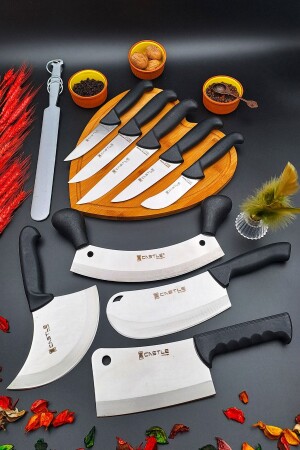 Messerset Küche Fleisch Brot Gemüsemesser Hackmesser Masat Pizza Zwiebel Gebäckmesser 10-teiliges Mitgift-Set 14AS45KL1AA1145 - 1