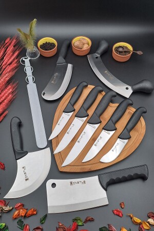 Messerset Küche Fleisch Brot Gemüsemesser Hackmesser Masat Pizza Zwiebel Gebäckmesser 10-teiliges Mitgift-Set 14AS45KL1AA1145 - 4