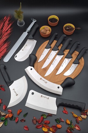 Messerset Küche Fleisch Brot Gemüsemesser Hackmesser Masat Pizza Zwiebel Gebäckmesser 10-teiliges Mitgift-Set 14AS45KL1AA1145 - 5