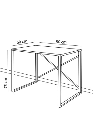 Metal Çalışma Masası Laptop Bilgisayar Masası Ofis Masası 90x60 Cm Beyaz - 2