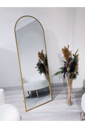Metal Çerçeve Gold Oval Ayaklı Boy Aynası 65x180 Cm - 1