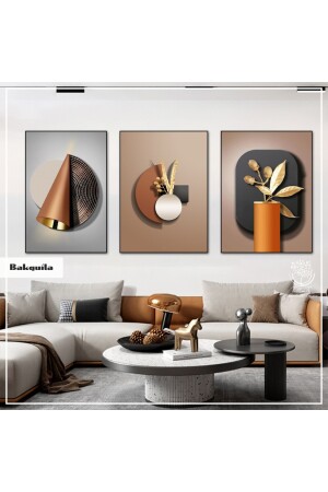 Metal Çerçeveli Gerçek Camlı Tablo Bakquila 3 Lü Set Bakquila3LÜT - Tablomtr