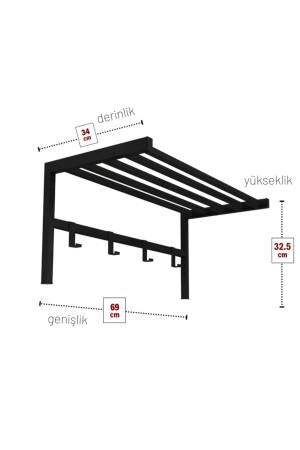 Metal Duvar Askısı Metal Askılık Elbise Askılığı Siyah Bfg-Mtl-Dvr-Askı - 7