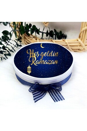 Metal Kutuda Ramazan Çikolatası Iftar Çikolatası Misafir Çikolatası 50 Li Mavi Tonlarında- - Hayaller Dükkanı