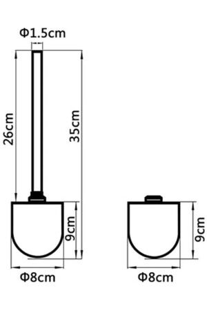 Metal Saplı Tuvalet Fırçası Klozet Fırçası Wc Fırçası Yedeği UN 349 - 4