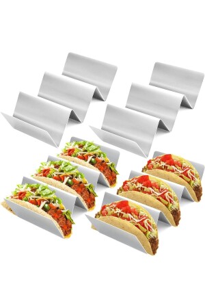 Metal Siyah Renk Taco Ve Sandviç Ekmeği Sunum Standı Taco Sunum Standı - 1