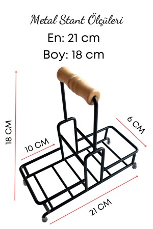 Metal Standlı Siyah Begonya Çamaşır Suyu ve Sıvı Sabunluk Banyo Seti-Sünger Hediyeli - 4