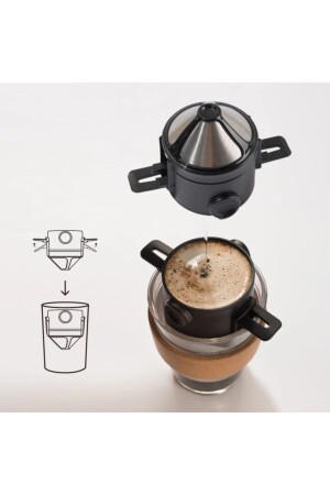 Metal Taşınabilir Kahve Demleme Hunisi dripper01 - 1