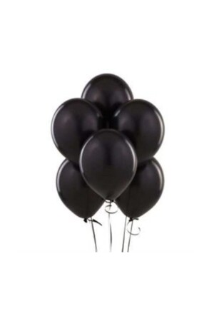 Metalik Lateks Balon Siyah 10 Adet Kb1252 - Balonevi