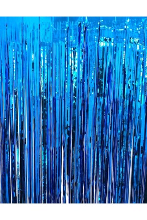 Metalize Arka Fon Kapı Perdesi Mavi 100x200 cm - 1