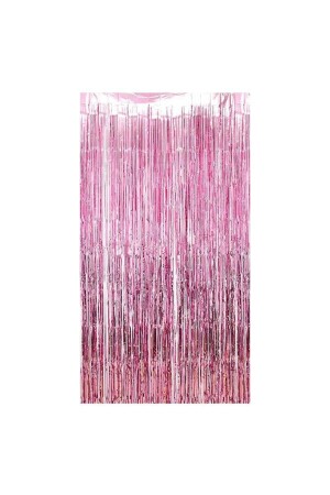 Metalize Arka Fon Kapı Perdesi Pembe 100x200 cm - Patladı Gitti