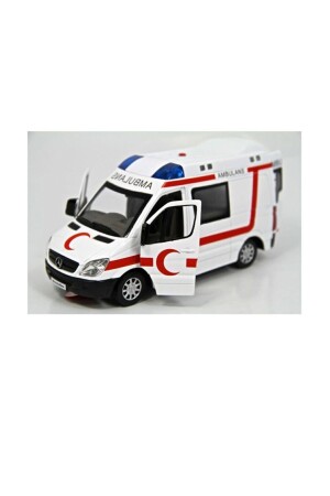 Metall-Krankenwagen mit Licht und Sound, Pull-and-Drop-Funktion, 1:32 - 1