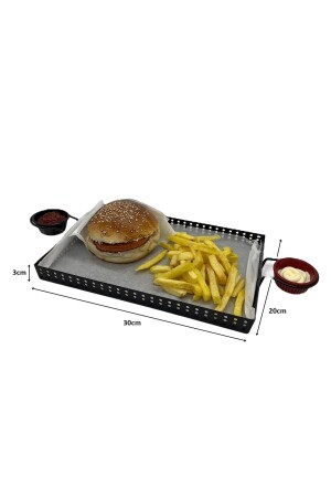 Metall-Präsentationstablett für Café, Restaurant, Zuhause, Büro, Café und Restaurant, Burger-Präsentationstablett, Geschirr, Tisch 202102900155 - 2