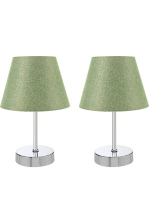 Metallbein 2 Lampenschirm Tischlampe Lampenschirm Chrom Grün 019 - EvLight