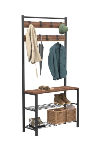 - Metallgarderobe, Kleiderständer, Garderobe, Schuhregal GGMBVSTYR001 - 6