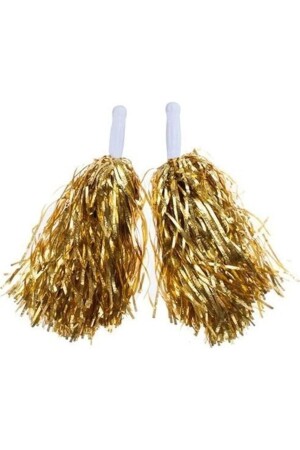 Metallic-Goldfarbenes Cheerleading-Performance-Pompom 23. April Gold-Pompom-Set, 1 Paar, 2 Stück - 1