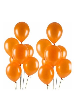 Metallischer 12'' orangefarbener Ballon 10 Stück - 2