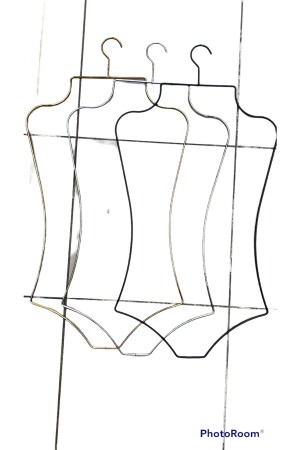 Metallkörpergeformter Bikini-Badeanzug-Aufhänger, silberfarben, 1 Stück, Silvermanken1, Silvermanken1 - 6